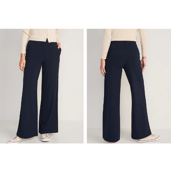 New NWT Old Navy High Rise‎ Wide Leg Powersoft Pants XXL Black Dress Casual - Picture 1 of 12